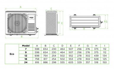Кондиционер Ergo AC 0918 CHW-19-изображение