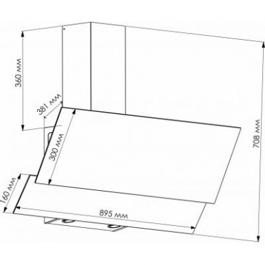 Витяжка кухонна Eleyus LUNA 1200 LED 90 BL-15-зображення