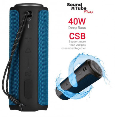 Акустична система 2E SoundXTube Plus TWS, MP3, Wireless, Waterproof Blue-1-зображення