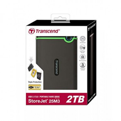 Портативний жорсткий диск Transcend 2TB USB 3.1 StoreJet 25M3 Сірий-1-зображення