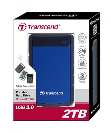 Портативный жесткий диск Transcend 2TB USB 3.1 StoreJet 25H3 Синий-1-изображение