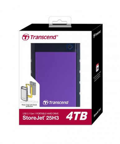 Портативный жесткий диск Transcend 4TB USB 3.1 StoreJet 25H3 Фиолетовый-1-изображение