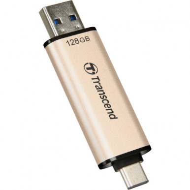 USB флеш накопитель Transcend 128GB JetFlash 930 Gold-Black USB 3.2/Type-C (TS128GJF930C)-13-изображение