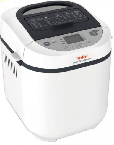 Хлебопечка Tefal Pain&Tresor 700Вт, программ-20, макс.вес -1кг, форма-прямоугольник, пластик, белый-1-изображение