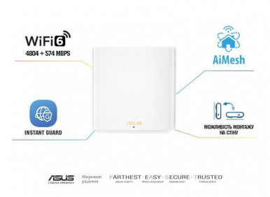 Система WiFi-Mesh ASUS ZenWiFi XD6S 1xGE LAN, 1xGE WAN, 2 мод-1-зображення