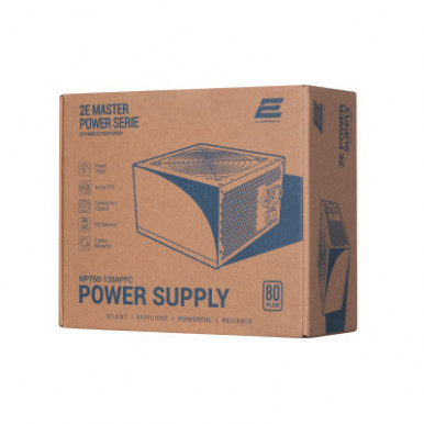 Блок питания 2E Master Power  (750W), >80%, 80+ White, 120мм, 1xMB 24pin(20+4), 1xCPU 8pin(4+4), 3xMolex, 5xSATA, 4xPCIe 8pin(6+2)-14-изображение