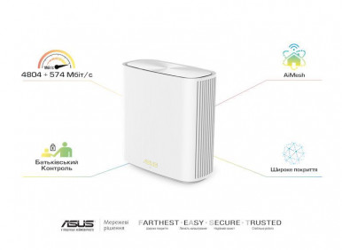 Система WiFi-Mesh ASUS ZenWiFi XD6 AX5400, 1xGE LAN, 3x1GE WAN, 2мод, білий-1-изображение