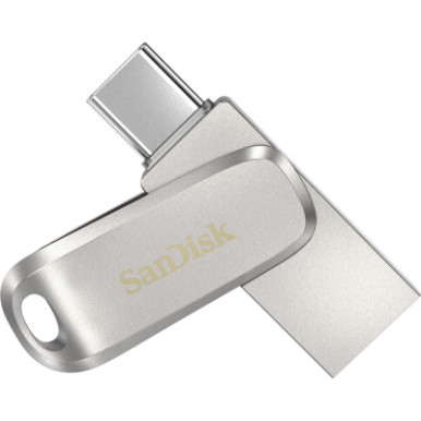 Накопичувач SanDisk  128GB USB 3.1 Type-A + Type-C Dual Drive Luxe Срібний-11-зображення