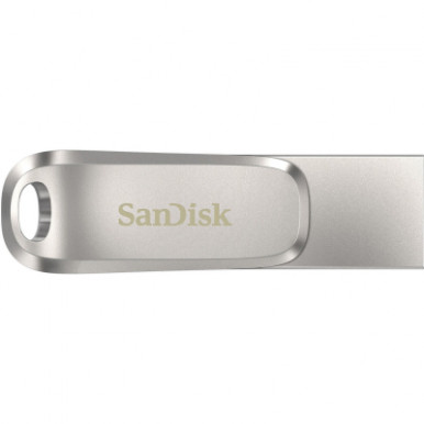 Накопичувач SanDisk  128GB USB 3.1 Type-A + Type-C Dual Drive Luxe Срібний-12-зображення