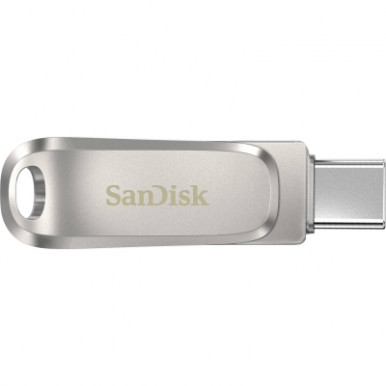 Накопичувач SanDisk  128GB USB 3.1 Type-A + Type-C Dual Drive Luxe Срібний-13-зображення