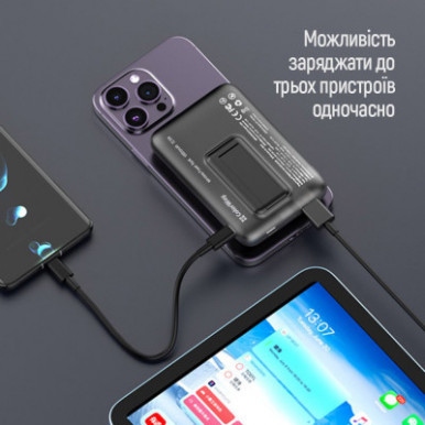 Батарея універсальна ColorWay 10 000 mAh 15W MagSafe (USB QC3.0 + USB-C PD 22.5W) (CW-PB100LPA3BK-WPDD)-22-зображення