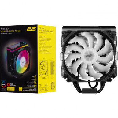 Кулер до процесора 2E Gaming Air Cool AC120D4TC-ARGB, LGA1700, 1366, 1200, 115X, AM5, AM4, AM3, AM3+, AM2, AM2+, FM2, (2E-AC120D4TC-ARGB)-15-зображення