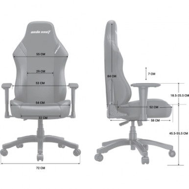 Кресло игровое Anda Seat Luna Fabric Size L Grey (AD18-44-G-F)-22-изображение