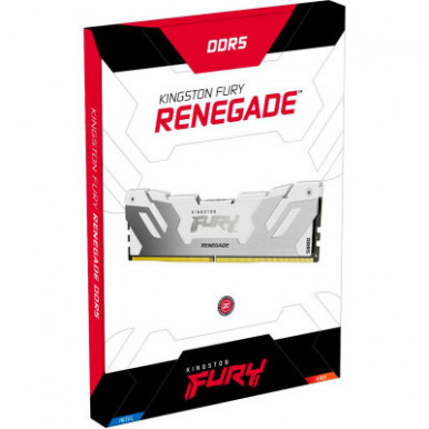 Модуль пам'яті для комп'ютера DDR5 16GB 6400 MHz Renegade White/Silver Kingston Fury (ex.HyperX) (KF564C32RW-16)-8-зображення