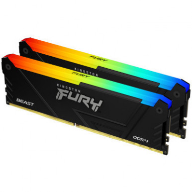 Модуль памяти для компьютера DDR4 32GB (2x16GB) 3733 MHz Beast Black RGB Kingston Fury (ex.HyperX) (KF437C19BB12AK2/32)-18-изображение