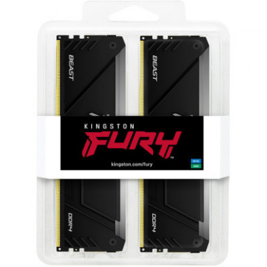 Модуль пам'яті для комп'ютера DDR4 32GB (2x16GB) 3733 MHz Beast Black RGB Kingston Fury (ex.HyperX) (KF437C19BB12AK2/32)-21-зображення