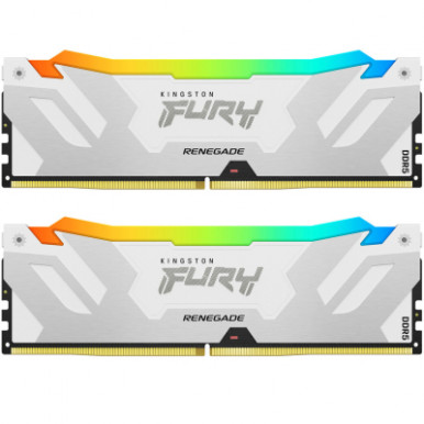 Модуль памяти для компьютера DDR5 64GB (2x32GB) 6000 MHz Renegade RGB White XMP Kingston Fury (ex.HyperX) (KF560C32RWAK2-64)-8-изображение