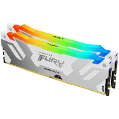 Модуль памяти для компьютера DDR5 64GB (2x32GB) 6000 MHz Renegade RGB White XMP Kingston Fury (ex.HyperX) (KF560C32RWAK2-64)-9-изображение