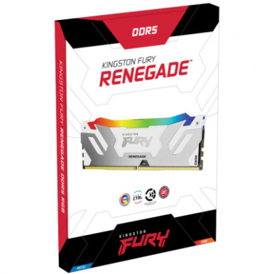 Модуль памяти для компьютера DDR5 64GB (2x32GB) 6000 MHz Renegade RGB White XMP Kingston Fury (ex.HyperX) (KF560C32RWAK2-64)-12-изображение