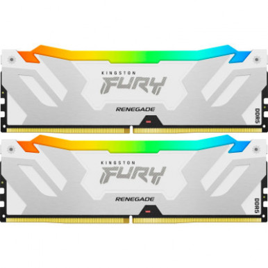 Модуль памяти для компьютера DDR5 32GB (2x16GB) 7600 MHz Renegade RGB White XMP Kingston Fury (ex.HyperX) (KF576C38RWAK2-32)-6-изображение