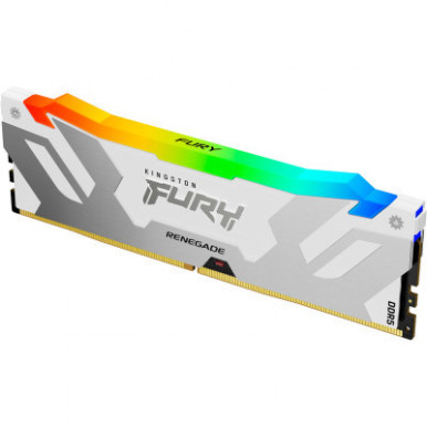 Модуль пам'яті для комп'ютера DDR5 16GB 7200 MHz Renegade RGB White XMP Kingston Fury (ex.HyperX) (KF572C38RWA-16)-6-зображення