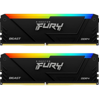 Модуль памяти для компьютера DDR4 64GB (2x32GB) 3600 MHz FURY Beast RGB Kingston Fury (ex.HyperX) (KF436C18BB2AK2/64)-4-изображение