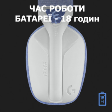 Наушники Logitech G435 Lightspeed Wireless Gaming Headset White (981-001074)-16-изображение