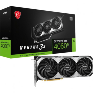 Відеокарта MSI GeForce RTX4060Ti 8Gb VENTUS 3X OC (RTX 4060 Ti VENTUS 3X E 8G OC)-9-зображення