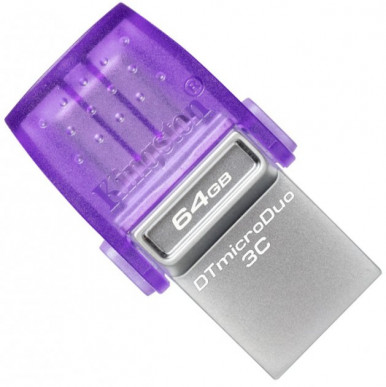 Flash Drive Kingston DT Duo 3C 64GB 200MB/s dual USB-A + USB-C-4-изображение