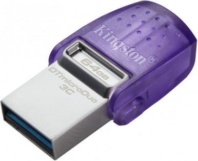 Flash Drive Kingston DT Duo 3C 64GB 200MB/s dual USB-A + USB-C-7-изображение