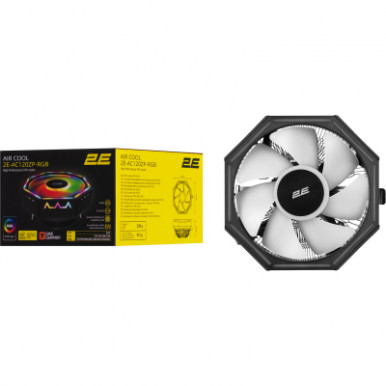 Кулер до процесора 2E Gaming Air Cool AC120ZP RGB, LGA1700, 1200, 115X, 775, AM5, AM4, AM3, AM3+, AM2, AM2+, FM2, FM1 (2E-AC120ZP-RGB)-12-зображення