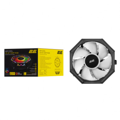 Кулер до процесора 2E Gaming Air Cool AC120ZP RGB, LGA1700, 1200, 115X, 775, AM5, AM4, AM3, AM3+, AM2, AM2+, FM2, FM1 (2E-AC120ZP-RGB)-13-зображення