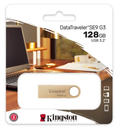 Flash Drive Kingston DT SE9 G3 128GB USB 3.2 Gold (DTSE9G3/128GB)-11-зображення