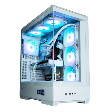 Корпус Zalman P50 DS без БЖ, 2xUSB3.0, 1xUSBType-C, 4x120мм ARGB, VGA 435мм, LCS ready, TG Side Panel, ATX, білий-18-зображення