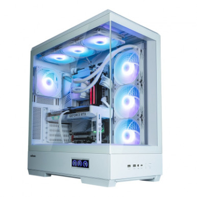 Корпус Zalman P50 DS без БЖ, 2xUSB3.0, 1xUSBType-C, 4x120мм ARGB, VGA 435мм, LCS ready, TG Side Panel, ATX, білий-23-зображення