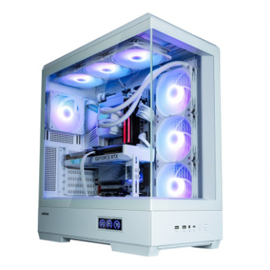 Корпус Zalman P50 DS без БЖ, 2xUSB3.0, 1xUSBType-C, 4x120мм ARGB, VGA 435мм, LCS ready, TG Side Panel, ATX, білий-24-зображення