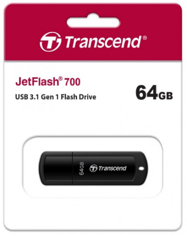 Flash Drive Transcend JetFlash 700 64 GB USB 3.1 Black (TS64GJF700)-3-изображение