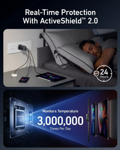 Сетевое зарядное устройство Anker PowerPort 737 GaNPrime - 120W 2xPD & 1xPIQ PPS/DPDS Black-17-изображение