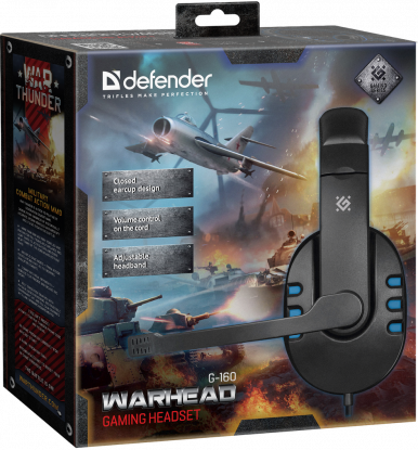 Гарнитура Defender Warhead G-160 Black+Blue (64118)-5-изображение