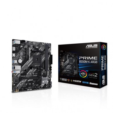 Материнcька плата ASUS PRIME B550M-K ARGB sAM4 B550 4xDDR4 M.2 HDMI DVI D-Sub mATX ARGB-1-зображення