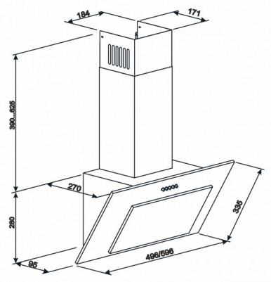 Витяжка Eleyus Vertical 470 60 WH-15-зображення