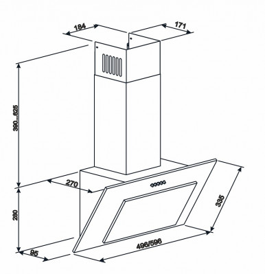 Витяжка Eleyus Vertical 1000 60 BL-14-зображення