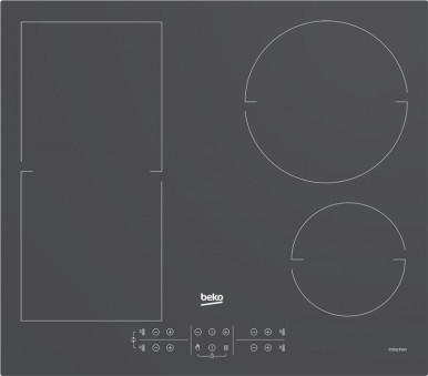 Варочная поверхность Beko индукционная, 60см, расширенная зона, серебристый-1-изображение