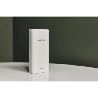 Батарея универсальная Canyon 20000mAh, Input 5V/2A, Output 5V/2.1A(Max), White (CNE-CPB2001W)-14-изображение