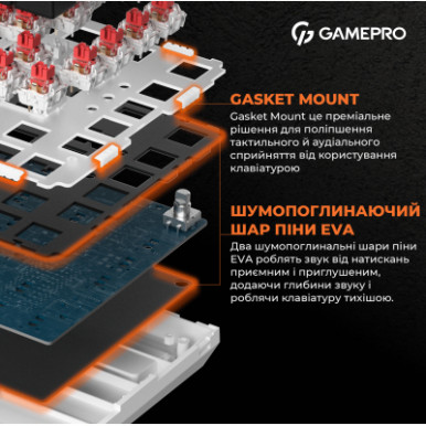Клавиатура GamePro MK160W Hot-Swap Red Swich RGB USB UA White (MK160W)-22-изображение