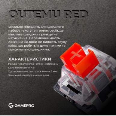Клавиатура GamePro MK160W Hot-Swap Red Swich RGB USB UA White (MK160W)-23-изображение
