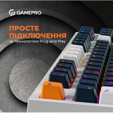 Клавіатура GamePro MK180W Hot-Swap Red Swich RGB USB UA White (MK180W)-14-зображення