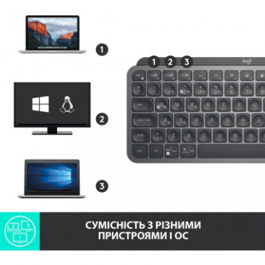 Клавіатура Logitech MX Keys Mini Wireless Illuminated UA Graphite (920-010498)-26-зображення
