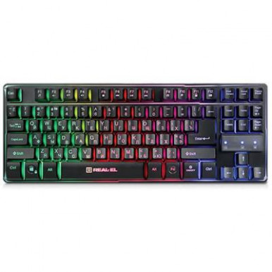 Клавіатура REAL-EL 8710 Gaming TKL Backlit, black-3-зображення