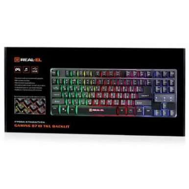 Клавіатура REAL-EL 8710 Gaming TKL Backlit, black-5-зображення
